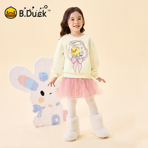 【抗菌加绒】B.Duck小黄鸭童装冬季圆领卫衣105-150 FF5631080 商品图1
