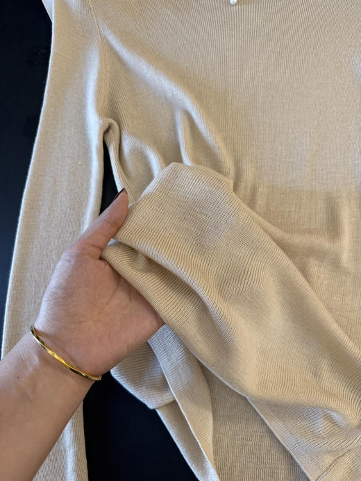 细羊毛米杏色高领 商品图4