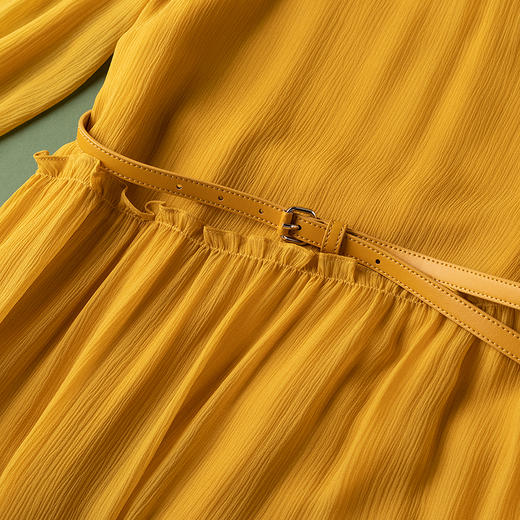 【林栖设计小店】桑蚕丝连衣裙花边优雅气质宽松显瘦2025秋冬新款长裙女T1954198 商品图3