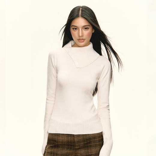 Ariseism 美式复古设计感套头毛衣女秋季新款修身上衣 商品图3