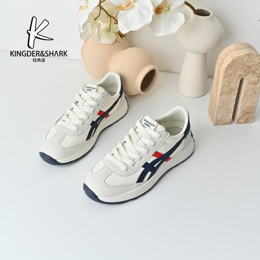经典鲨2025年秋季专柜新款韩版时尚拼色男士运动休闲鞋德训鞋KF18-533081 商品图2
