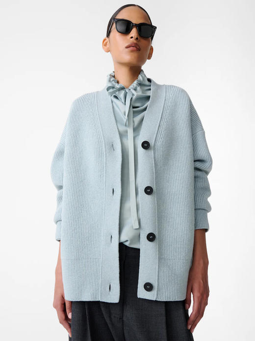 Studio Nicholson 25AW 雾灰蓝WHITT美丽诺羊毛廓形开衫 商品图4