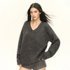 Ariseism 美式复古设计感V领宽松毛衣女秋季新款上衣 商品缩略图0