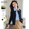 【专属特价】熙世界简约通勤短款针织上衣女2025秋季新款外搭显瘦圆领开衫外套 商品缩略图0
