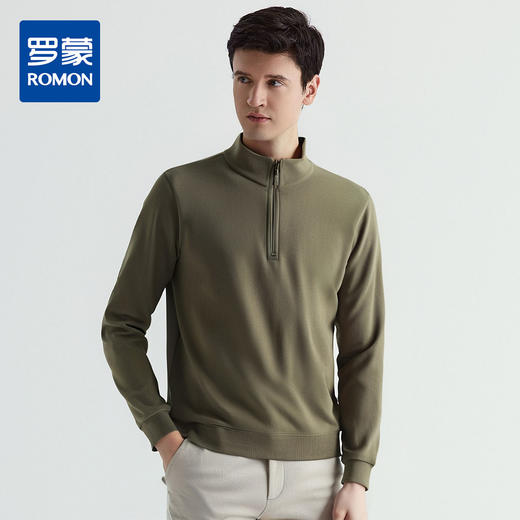 罗蒙春秋立领拉链卫衣男士摇粒绒保暖舒适休闲外穿打底卫衣外套男 商品图0
