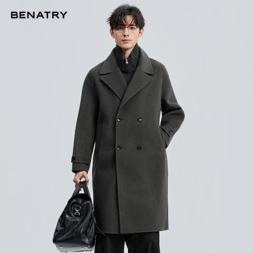 贝纳川冬季假两件100%棉羊毛大衣ECT428003 商品图0