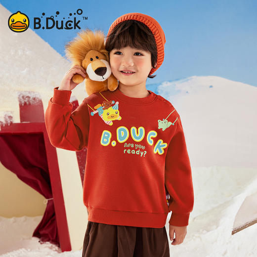 【抗菌加绒】B.Duck小黄鸭童装冬季圆领卫衣90-130 BF5631061 商品图1