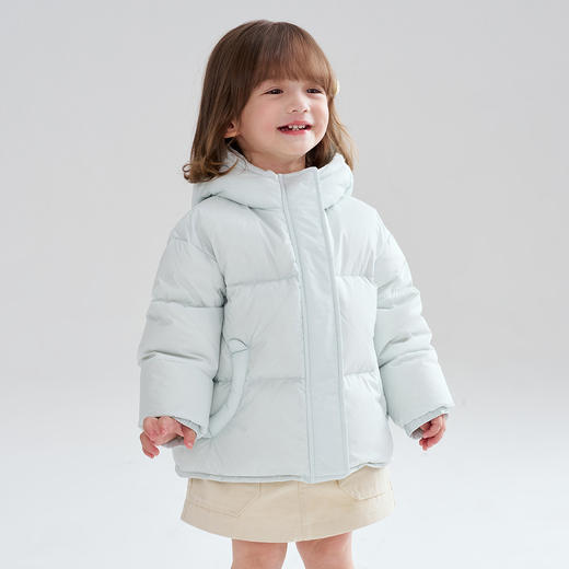 笛莎Deesha 2025冬季女童时尚洋气三防连帽短款羽绒服 商品图0