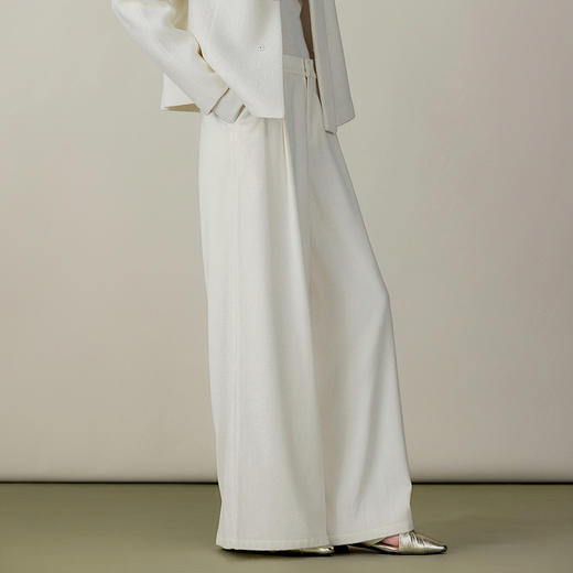 【林栖设计小店】（现货）羊毛混纺压褶裤子优雅多色百搭直筒宽松显瘦2025秋冬新款阔腿裤女1954071 商品图8