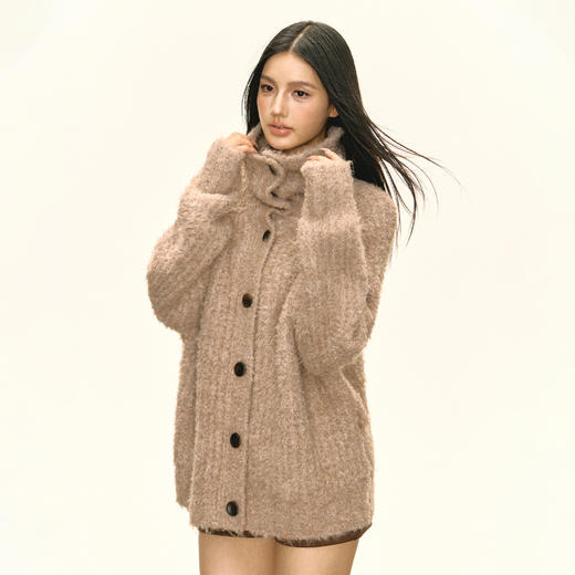 Ariseism 美式复古设计感中长款毛衣外套女秋季新款上衣 商品图3