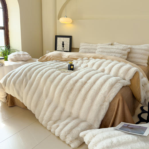 【品牌直发】加倍生活 加厚兔兔绒保暖四件套 兔兔绒牛奶绒加厚兔毛保暖四件套 商品图4