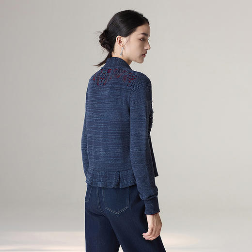 【林栖设计小店】【手工钩花】雾织山花系列毛织外套镂空肌理拼花边2025秋冬新款上衣女1953058 商品图4