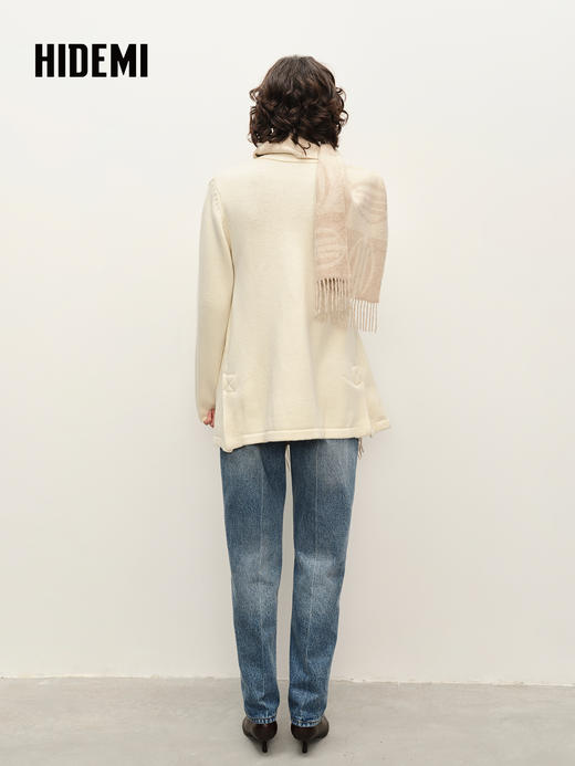 HIDEMI 美利奴羊毛系列口袋设计感开衫毛衣 商品图2