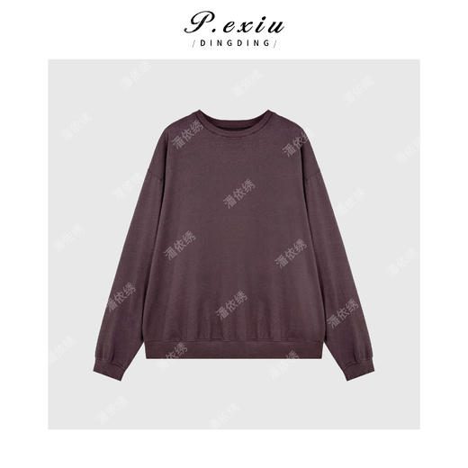 04-4潘依绣丁丁宠粉亚麻高支慵懒风减龄时髦宽松长袖T恤 W-63386 商品图1