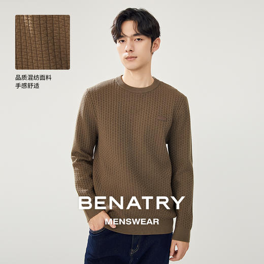 贝纳川肌理感圆领毛衣ECT316001 商品图0