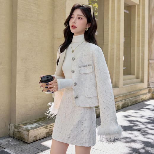 HR YJLY8670高级感小香风套装裙 商品图1