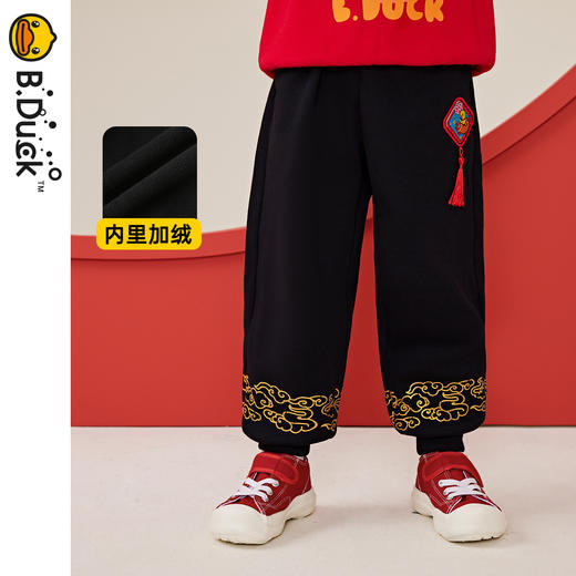 【加绒】B.Duck小黄鸭童装冬季针织长裤105-150 BF5463052 商品图0