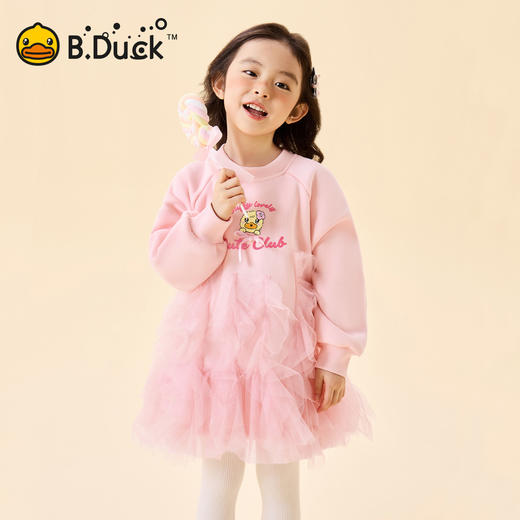 【抗菌加绒】B.Duck小黄鸭童装冬季针织连衣裙105-150 FF5680080 商品图0