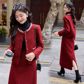 HR YJLY8671新款新娘回门服敬酒服钉钻两件套