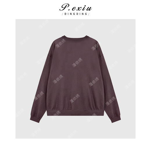 04-4潘依绣丁丁宠粉亚麻高支慵懒风减龄时髦宽松长袖T恤 W-63386 商品图2