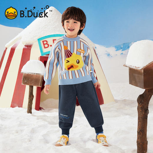 【加绒】B.Duck小黄鸭童装冬季针织长裤90-130 BF5673066 商品图1