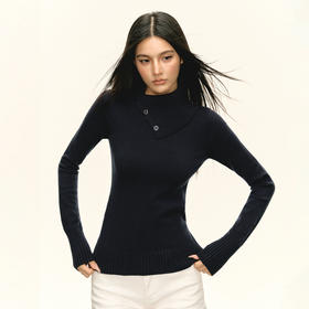 Ariseism 美式复古设计感套头毛衣女秋季新款修身上衣