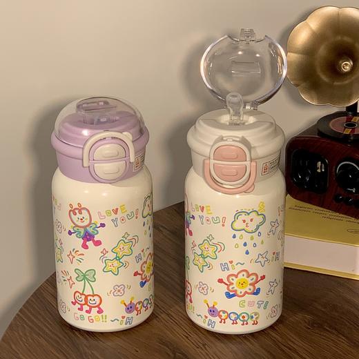 新款水杯保冷便携保温杯 ins女生高颜值双饮316不锈钢大容量学生杯，316不锈钢双饮设计，ins风少女必备💖大容量轻便随行 商品图3