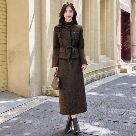 HR YJLY8668小香流苏系带两件套 商品图2