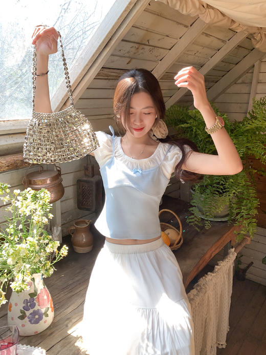 <曾小咸推荐>4.7现货秒杀！微信超特价！假两件吊带短袖T恤 日常139.99 立减80 秒杀59.99！ 商品图6