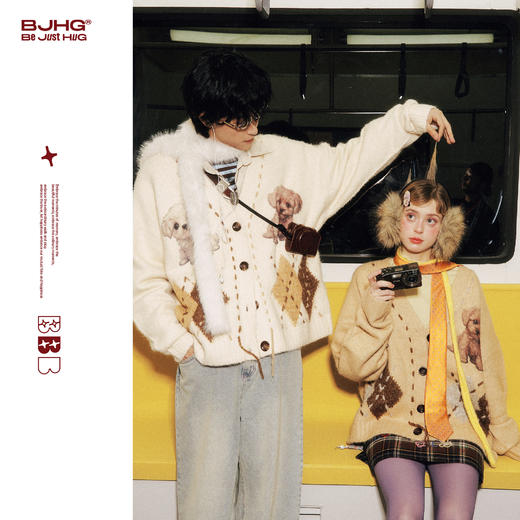 BJHG不计后果趣味小狗毛衣男款冬季2025新款羊毛针织衫情侣上衣 商品图0