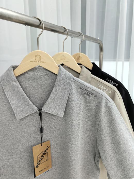 WOODSWOOL丛绒 尼恩半拉链Polo短袖舒适柔感WW050105PL 商品图4