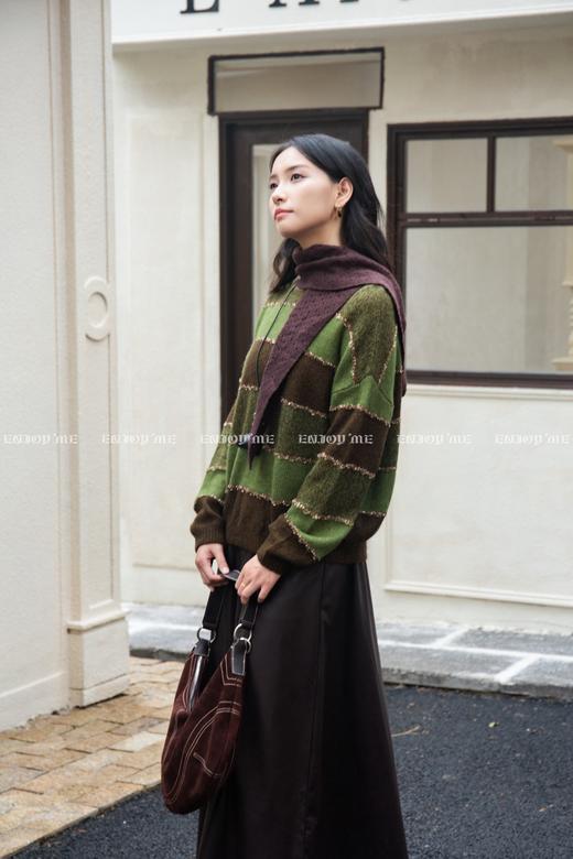 【门店同款】ENJOY冬季“暖冬知性”纱线拼接针织上衣 166893793 商品图2