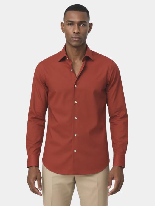 AhhhCotton 100支双股杰尼亚红意式工艺衬衫 商品图1