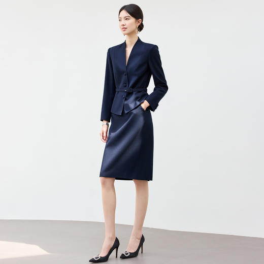 IWY/高级感藏青色西装套裙女气质酒店经理前台工作服商务职业装25CS8120 商品图3