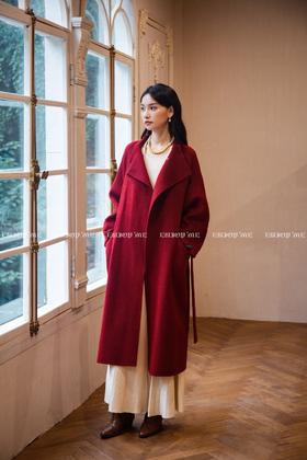 【门店同款】ENJOY冬季“暖冬知性”一粒扣腰带长款大衣 166295638