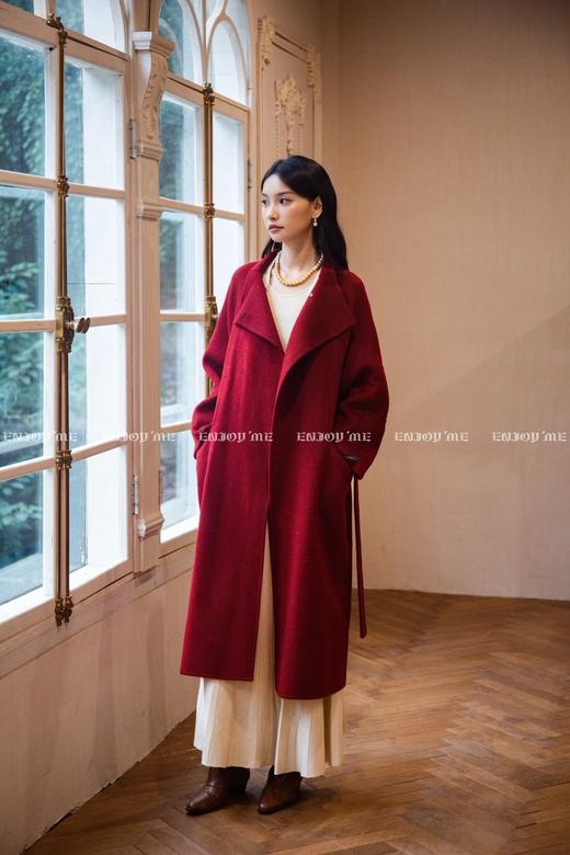 【门店同款】ENJOY冬季“暖冬知性”一粒扣腰带长款大衣 166295638 商品图9