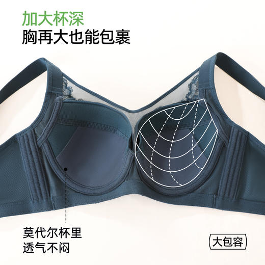 【商场同款】熳洁儿 抹胸式大胸显小防外扩全罩杯轻薄收副乳CDE杯23701331 商品图5