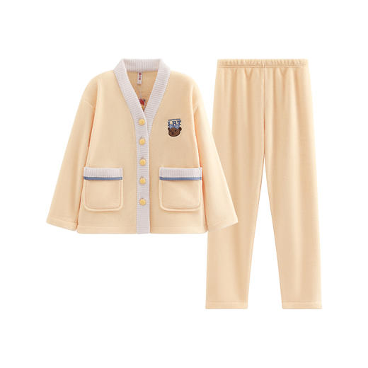 芬腾情侣新款睡衣秋冬季珊瑚绒抗静电长袖男女士法拉绒家居服套装yc0107006 商品图4