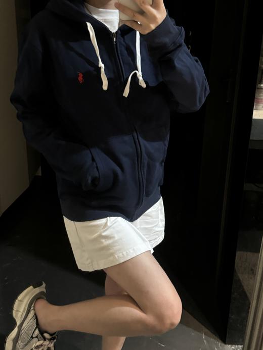 拉家纯色Logo拉链连帽休闲外套卫衣（有些抽绳logo颜色不同，随机发） 商品图7