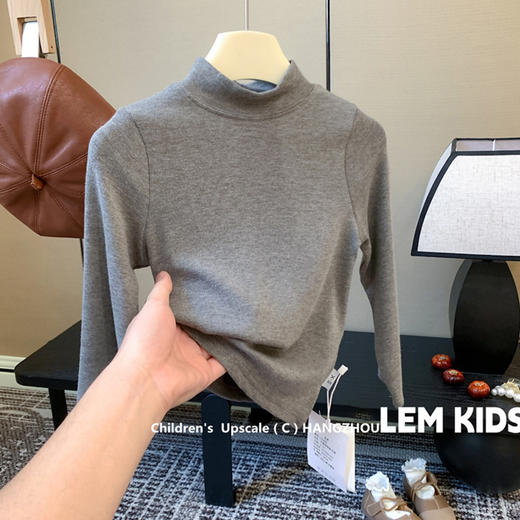 【儿童羊绒半高领打底衫】秋冬新款 内搭高弹长袖男童女童宝宝打底T恤  商品图6