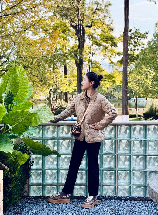 RL老钱风--精工菱格纹灯芯绒饰边薄棉衣外套【包邮+三天无理由退换】 商品图8