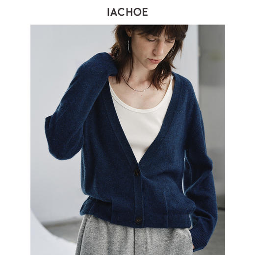 棉仓3661506001-丝羊毛彩点纱开衫 商品图4