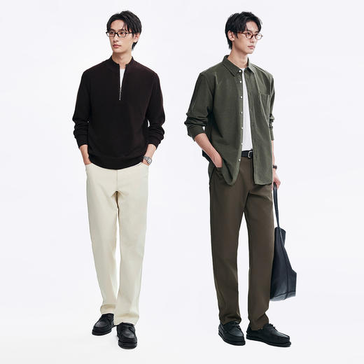 棉仓366818001-通勤软壳直筒休闲裤 商品图4