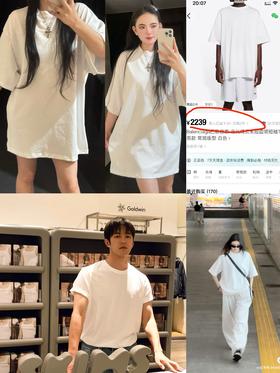 巴黎家简约圆领韩系通勤风宽松棉T恤