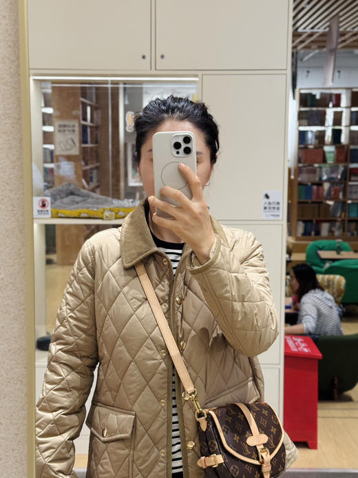 RL老钱风--精工菱格纹灯芯绒饰边薄棉衣外套【包邮+三天无理由退换】 商品图11