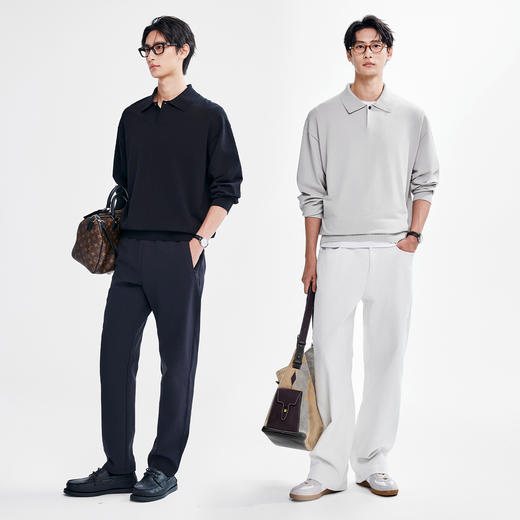 棉仓367826024-老钱风一粒扣针织polo 商品图4