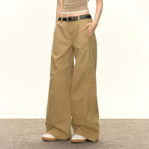 Ariseism 美式复古设计感休闲裤女秋季新款阔腿长裤子 商品图2