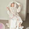 芬腾女士睡袍秋冬季珊瑚绒连帽睡衣女款加绒加厚可爱抗静电家居服 商品缩略图0