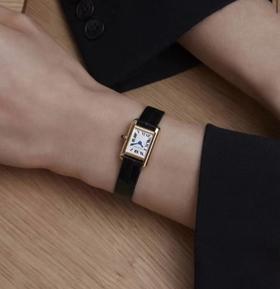 瑞士机芯  迷你坦克 鳄鱼皮表带 黑金复古女士腕表