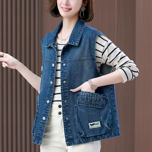 百媚生 牛仔马甲女短款休闲纯棉背心323251 商品图1